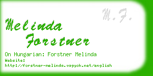 melinda forstner business card